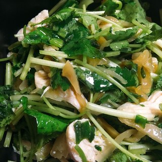 中華風☆鶏と三つ葉の搾菜サラダ